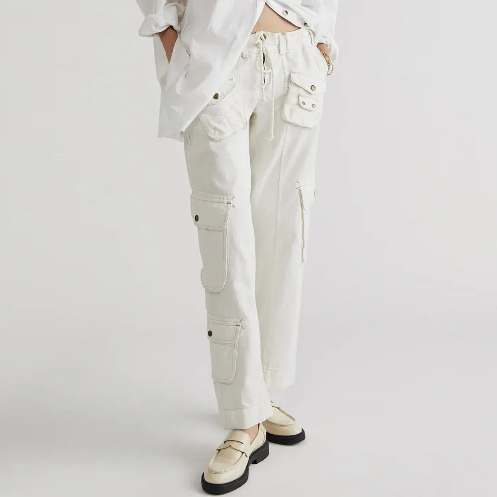 Free People Tahiti Herringbone Cargo Pants NWT - Picture 1 of 14
